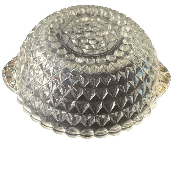 Vintage Crystal Cut Double Handle Bowl Elegant Perfect for Candy Keys and More - Picture 5 of 9